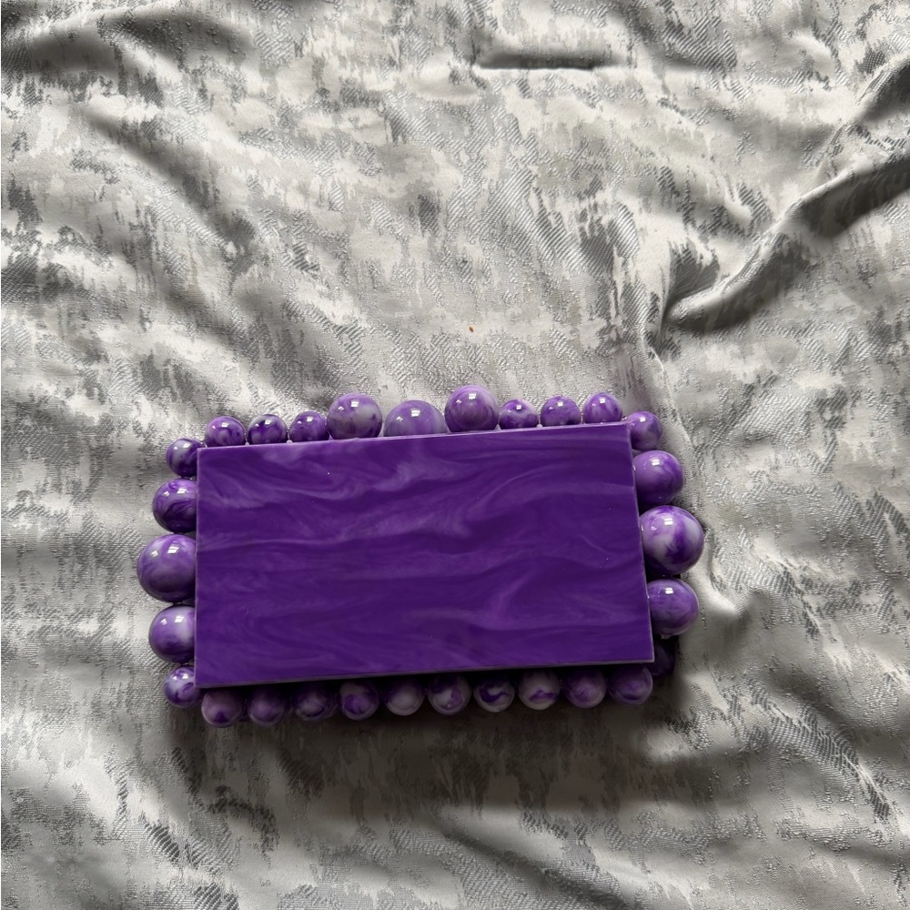 Purple Beaded Clutch / cult Gia like